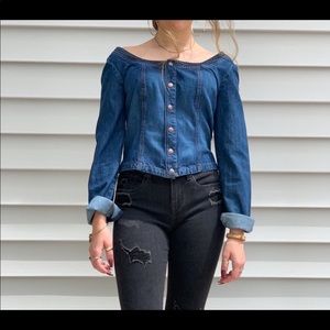 Boston Proper button up Jean shirt